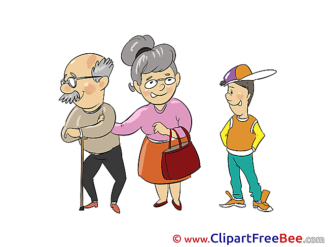 Grandson Grandfather Grandma free Illustration download