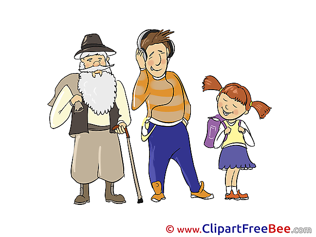 Old Man Girl Man Clipart free Illustrations