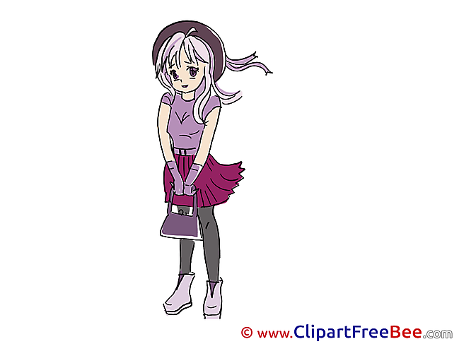 Picture Girl Anime download printable Illustrations