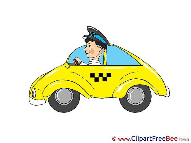 Driver Taxi printable Illustrations for free