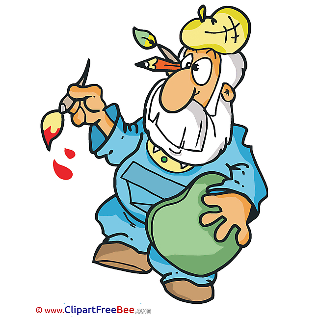 Old Man Painter Clipart free Image download