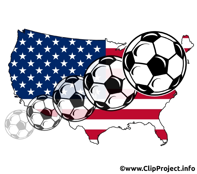 USA Map with flying Soccer Balls Image