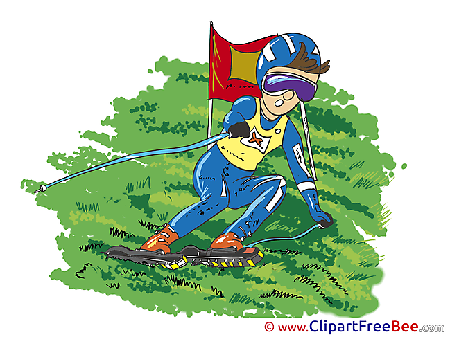 Printable Ski on Grass Sport Images