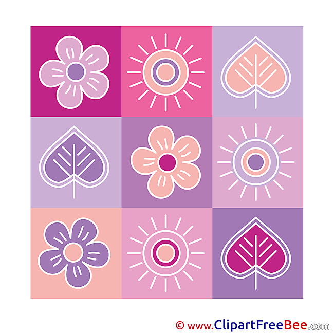 Decoration Flowers Leaves Cliparts printable for free