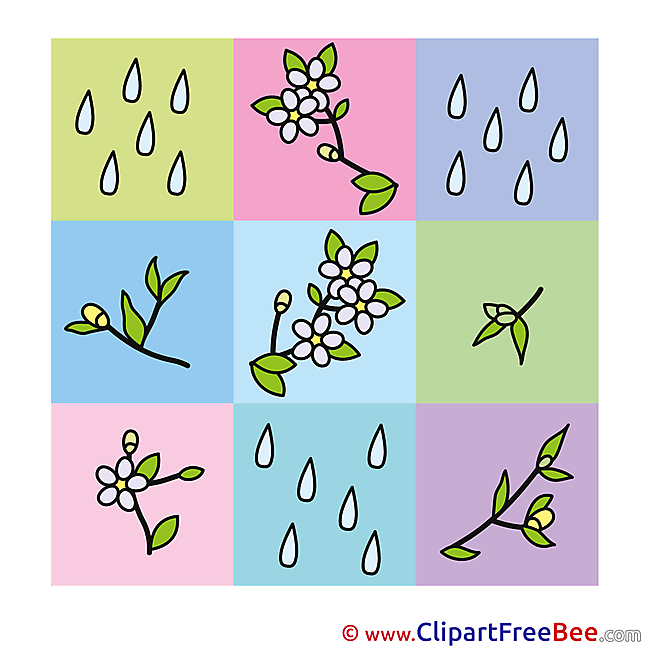 Decoration Rain Flowers  Clipart free Illustrations