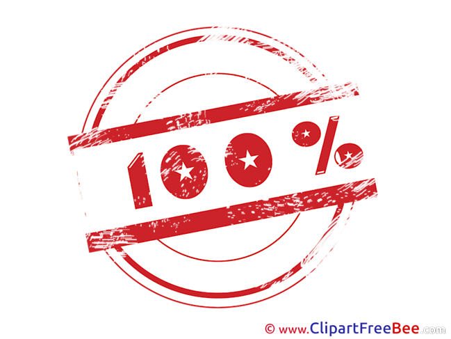 One Hundred Percent printable Illustrations Stamp