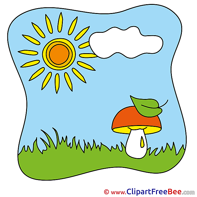 Printable Mushroom Sun Summer Images