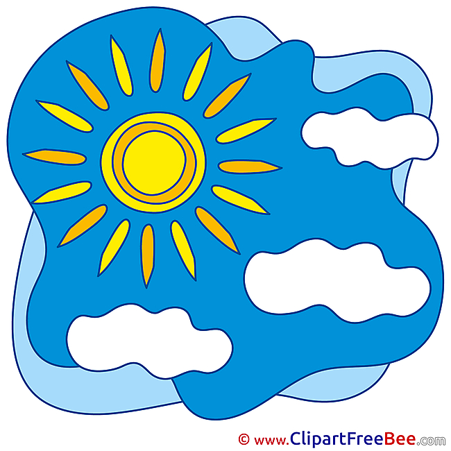 Summer Sun Clouds Clip Art for free