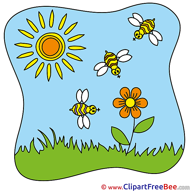 Sun Bees download Clipart Summer Cliparts