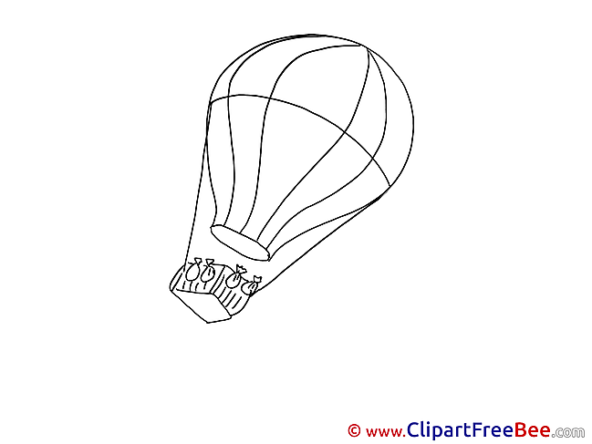 Coloriage Air Balloon Cliparts printable for free