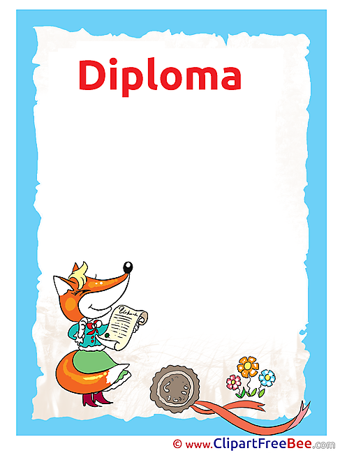 Fox printable Diploma Images