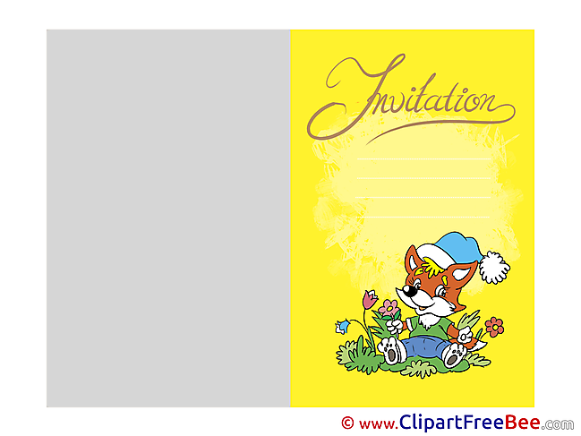 Fox Flowers Wishes Invitations free eCards