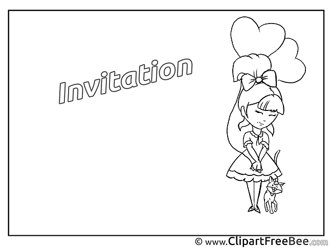 Girl free Postcards Invitations