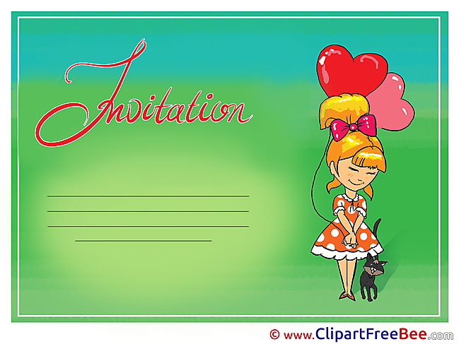 Girl printable Invitations eCards