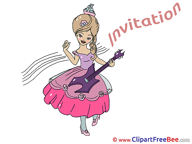 Guitarist printable Invitations eCards