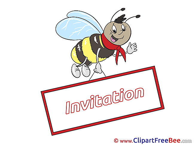 Insect Bee Greeting Card download Invitations