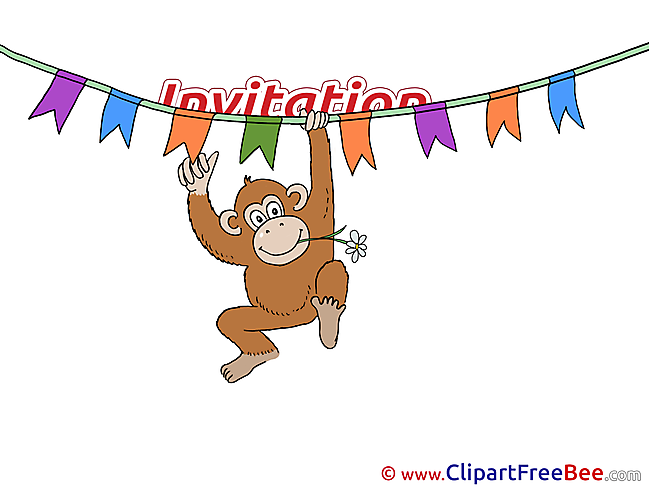 Monkey Postcards Invitations for free