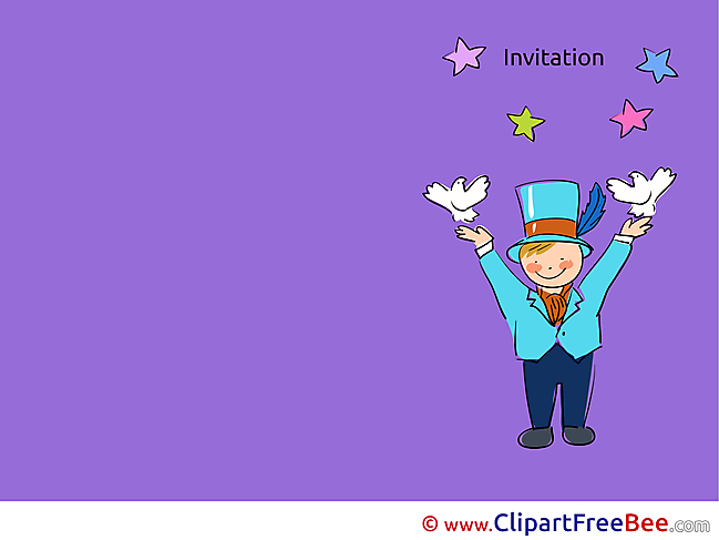 Wizard printable Invitations eCards