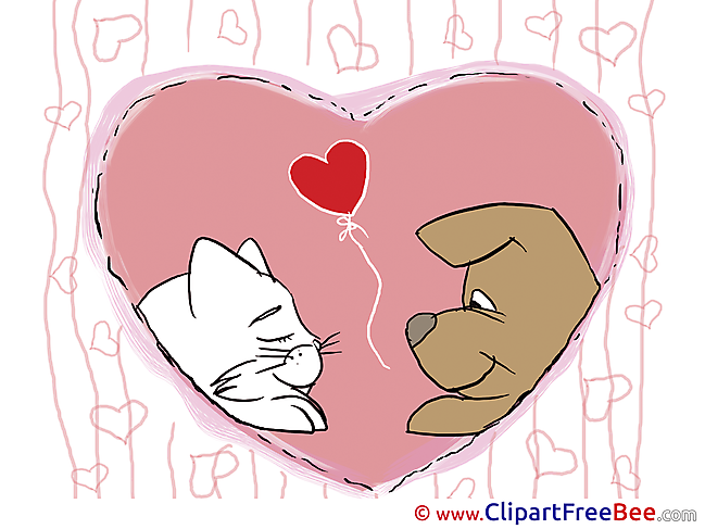 Animals Cliparts Valentine's Day for free