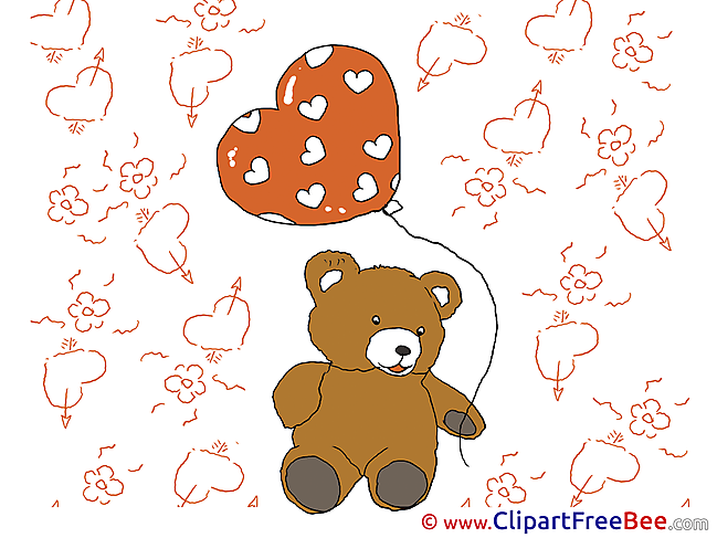 Bear Balloon printable Valentine's Day Images