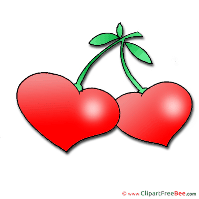 Cherries Hearts printable Valentine's Day Images