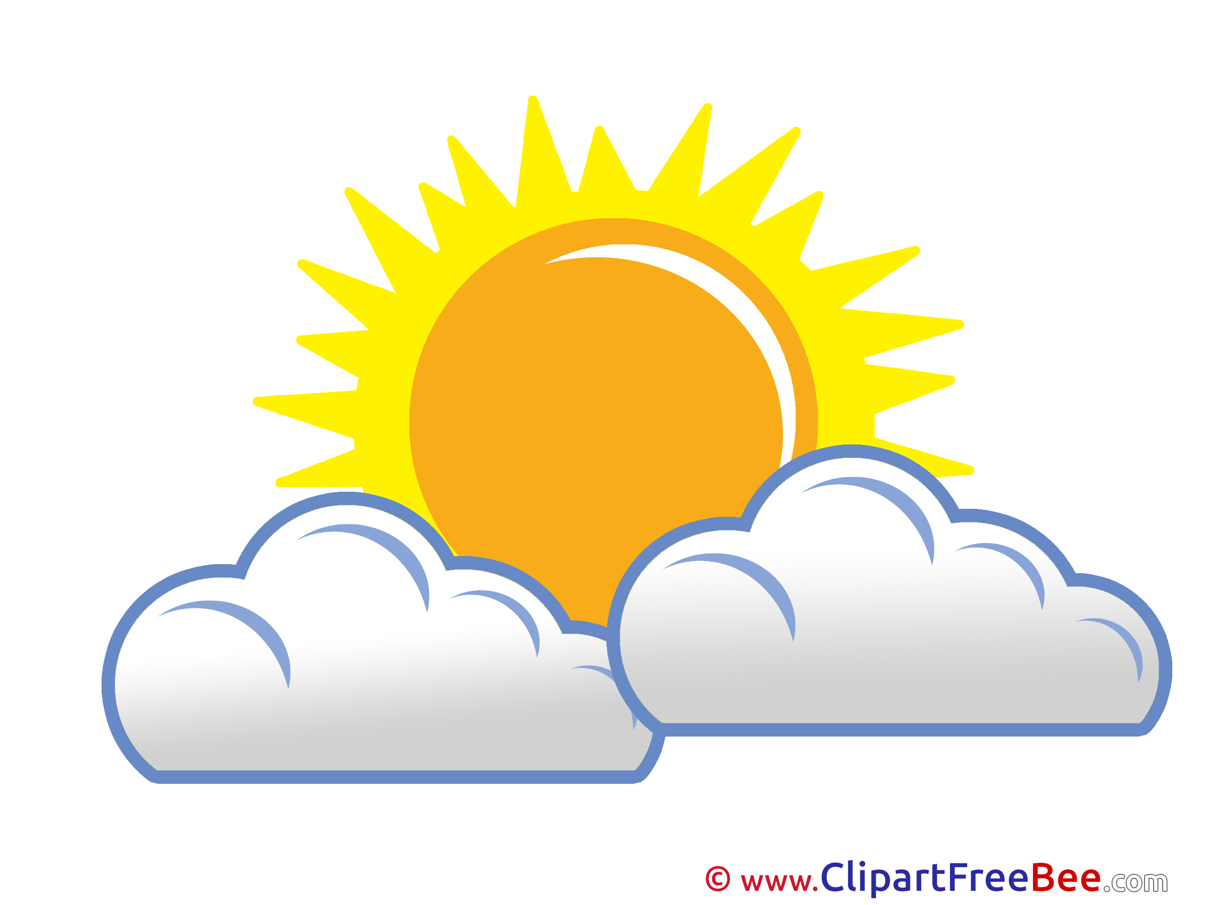 Beautiful Weather Clouds Sun Clipart free Illustrations