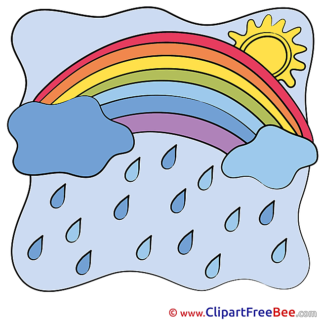 Drops Rain Rainbow Pics download Illustration
