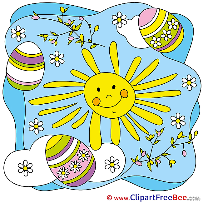 Easter Eggs Sun Weather download Clip Art for free