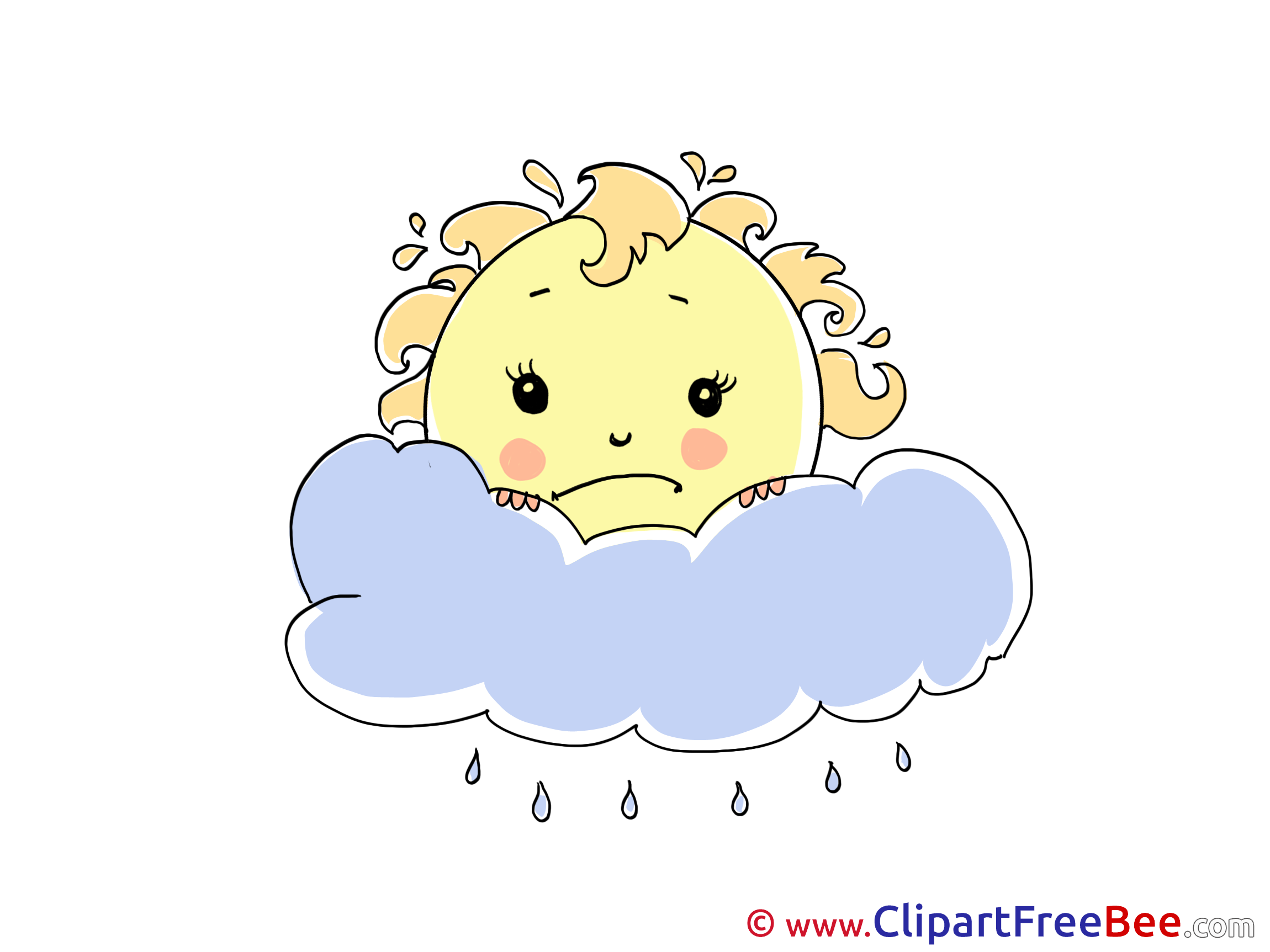 Frowning Sun Rain Pics download Illustration