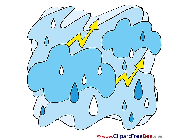 Heavy Rain Lightning Clouds Pics printable Cliparts