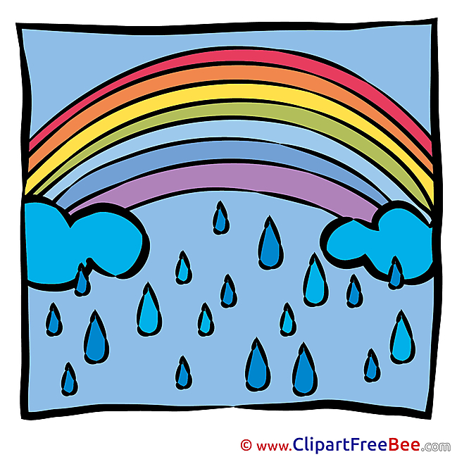 Spring Rain Rainbow download printable Illustrations