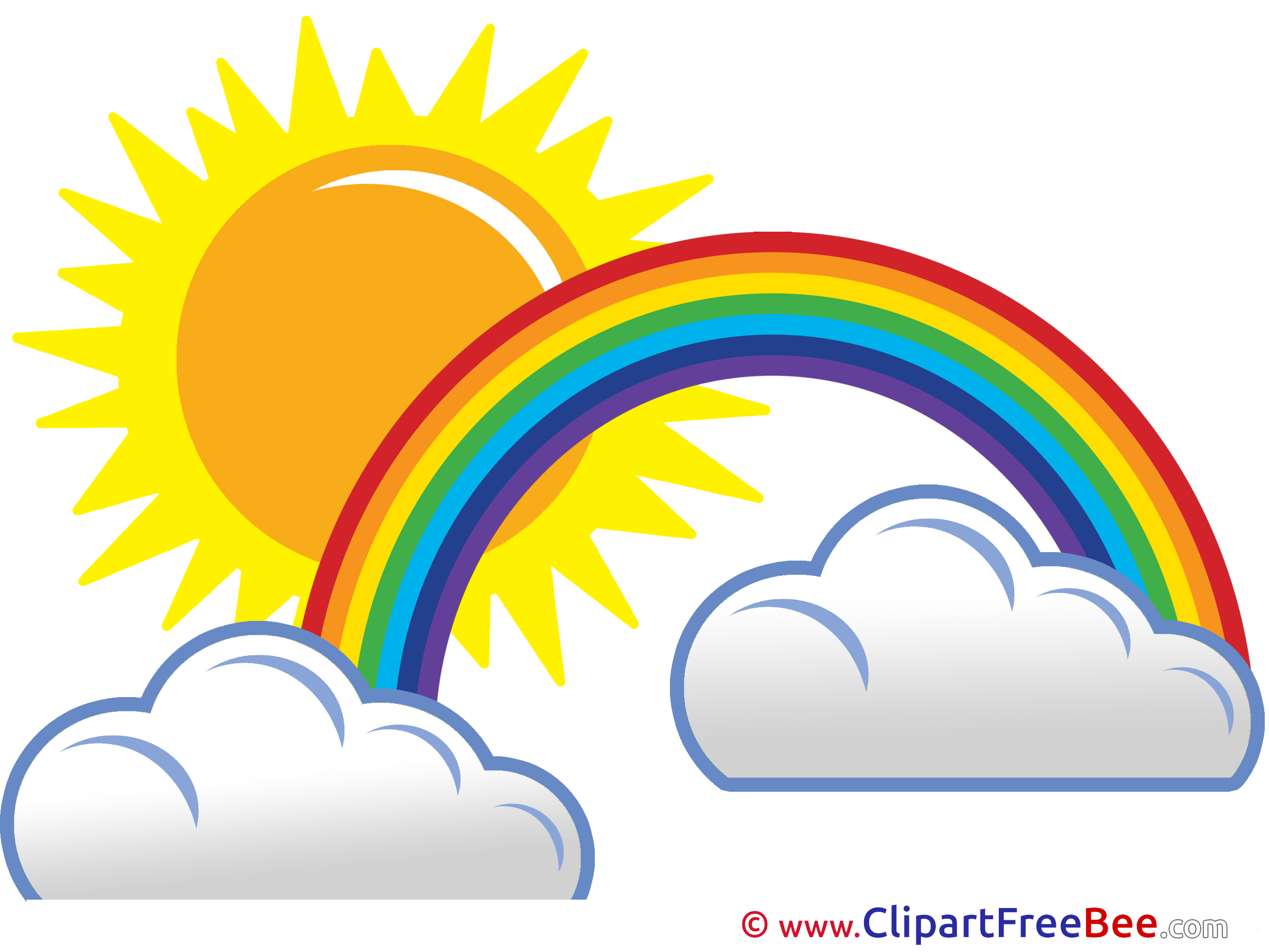 Sunny Day Rainbow Clouds Sun Pics free Illustration
