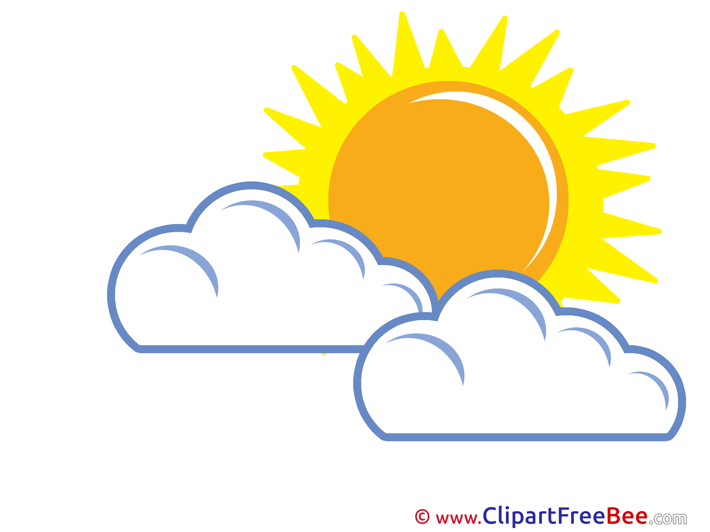 Warm Weather Sun Clouds Clipart free Illustrations