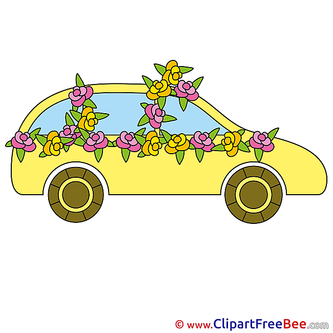 Car Pics Wedding Illustration