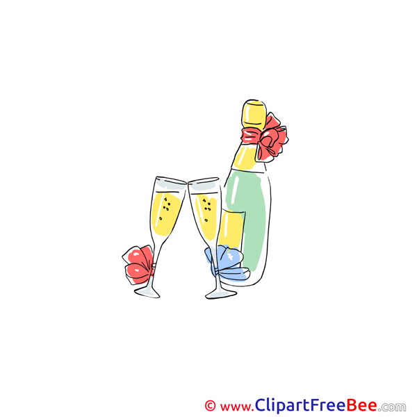 Champagne Pics Wedding Illustration Champagne Pics Wedding Illustration