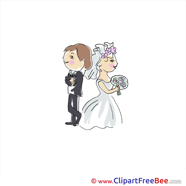 Newly married Wedding Clip Art for free