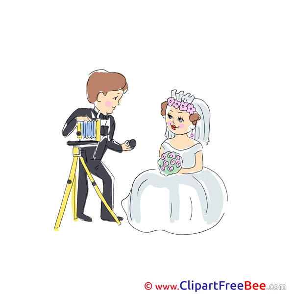 Photographer Bride printable Illustrations Wedding