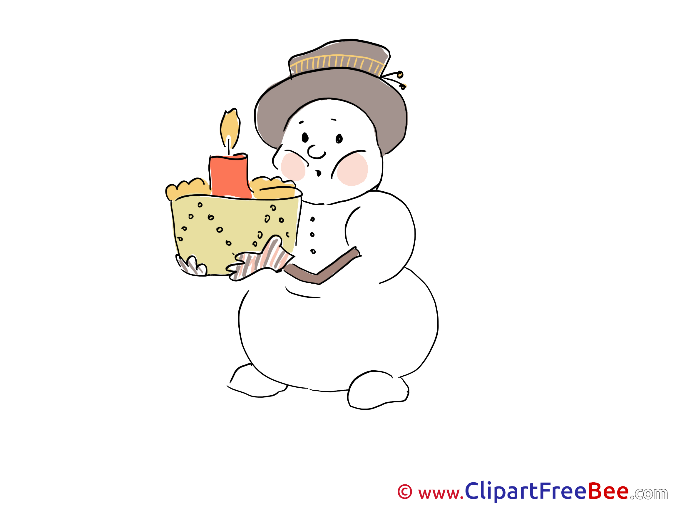 Cake Snowman printable Winter Images