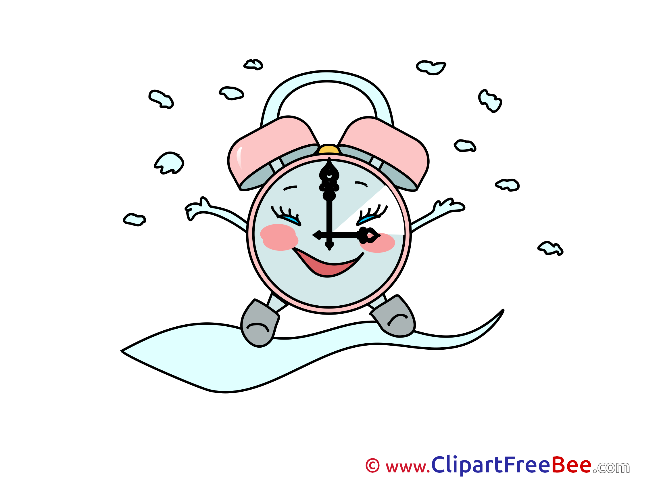 Clock Snow free Illustration Winter