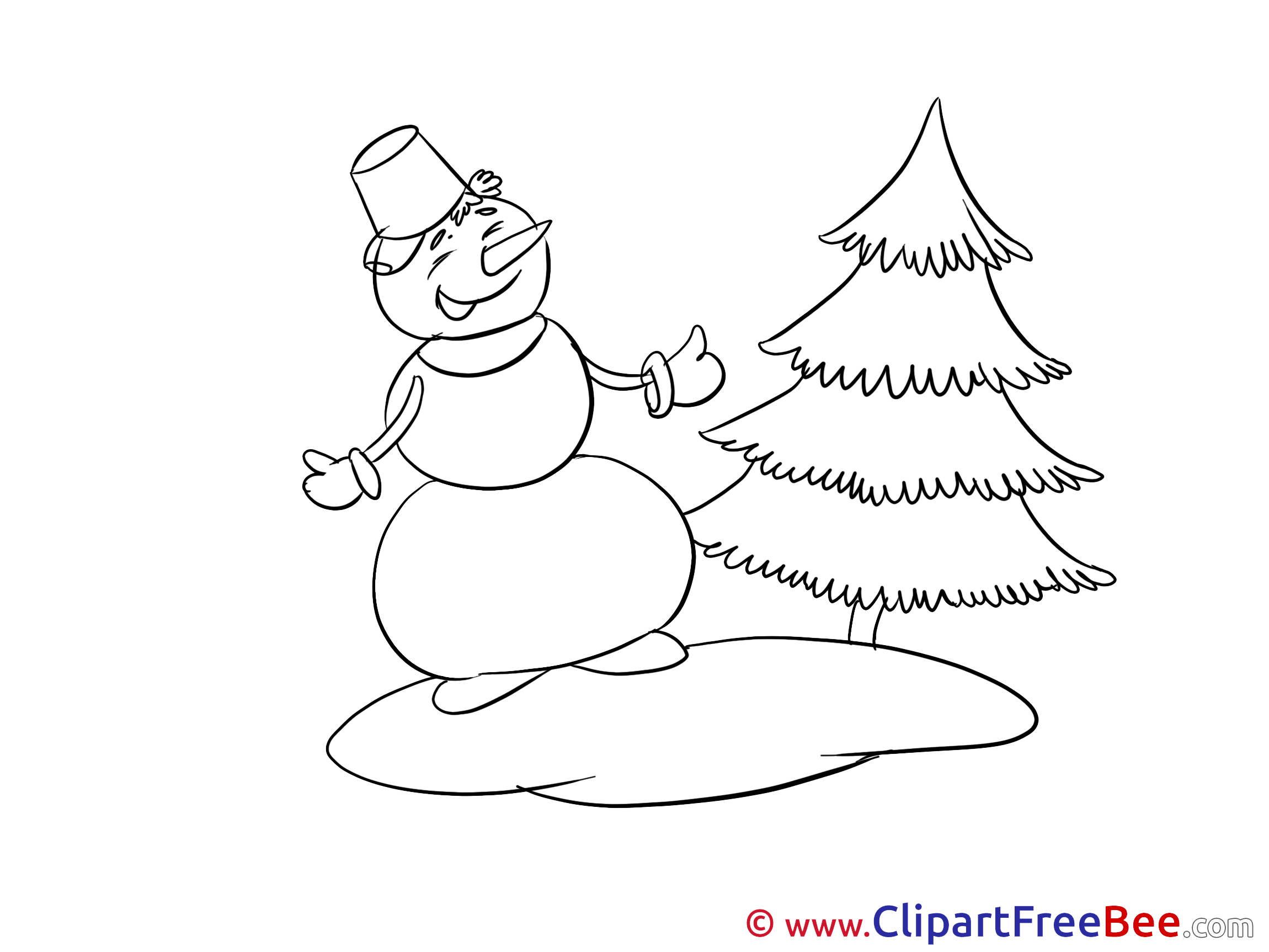 Coloring Snowman Pics Winter free Image