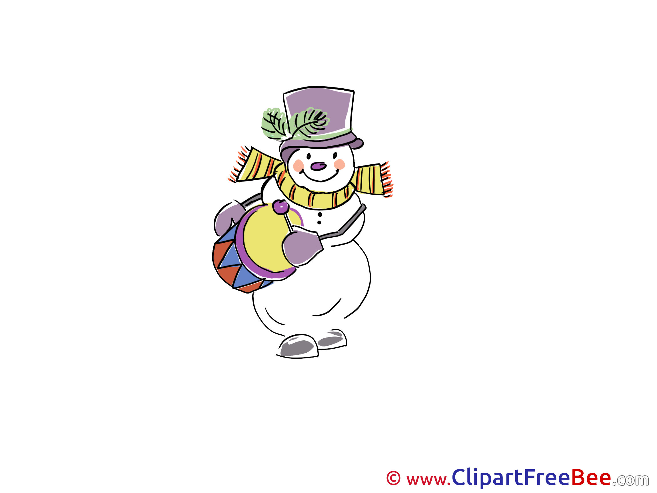 Drum Snowman Pics Winter Illustration Drum Snowman Pics Winter Illustration