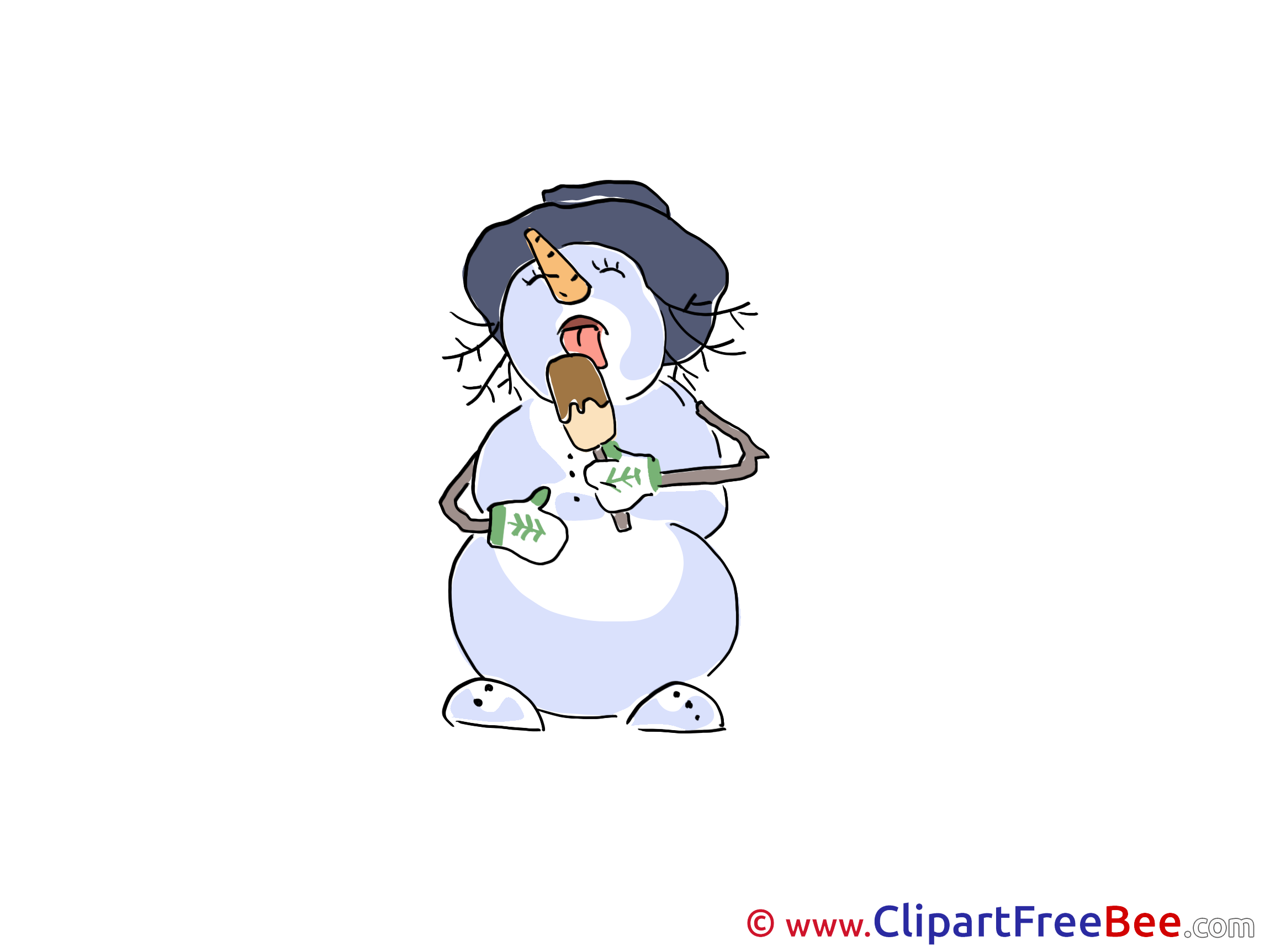 Ice Cream Snowman Clipart Winter Illustrations