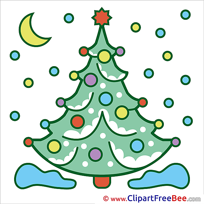 Night Christmas Tree free Illustration Winter