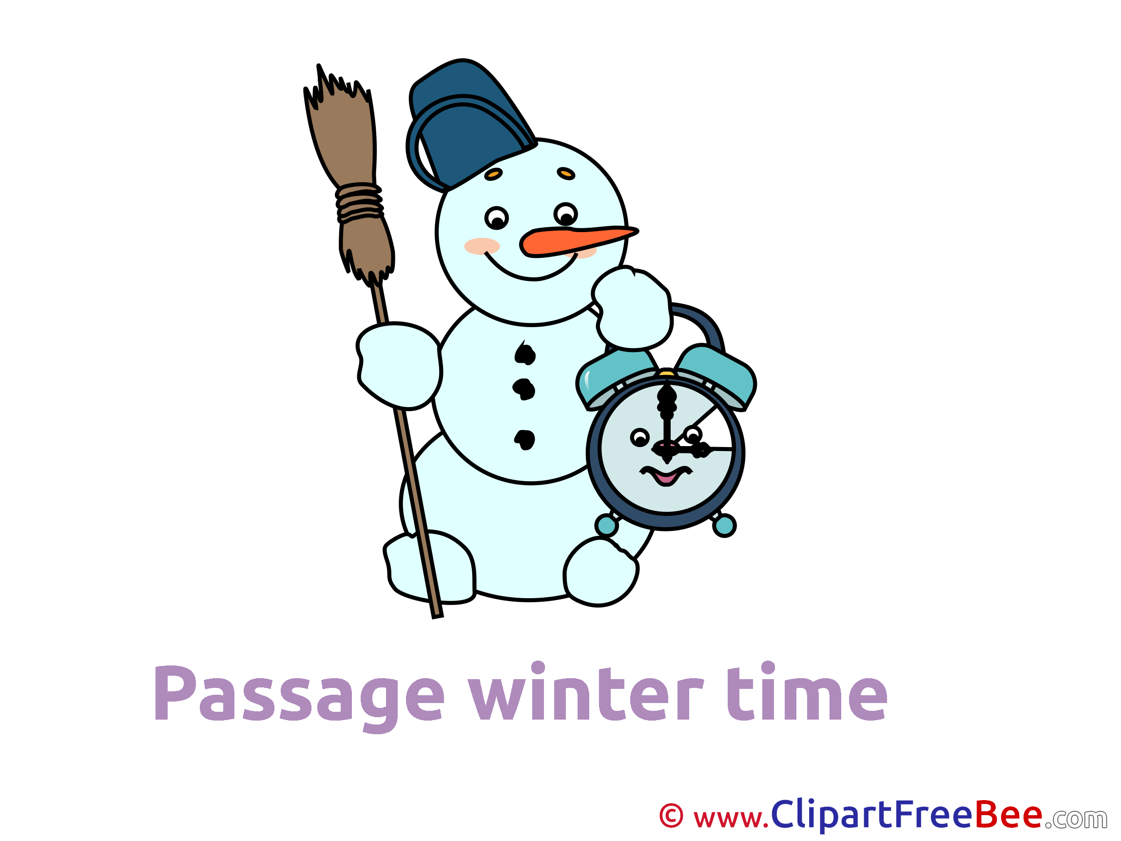 Time Snowman Winter Clip Art for free