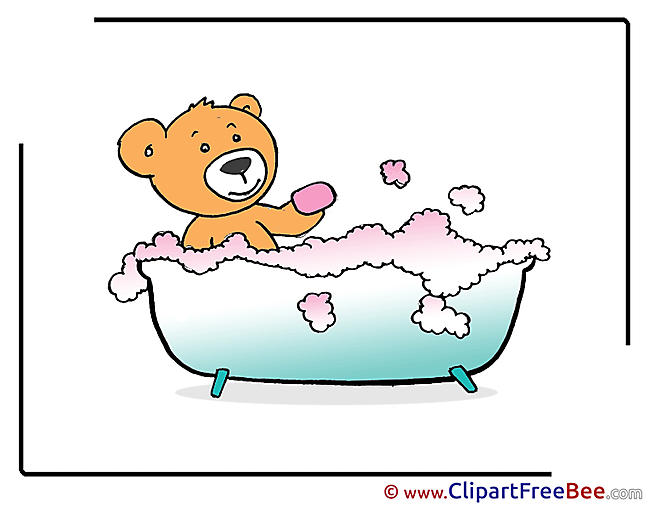 Bathing Bear printable Images for download