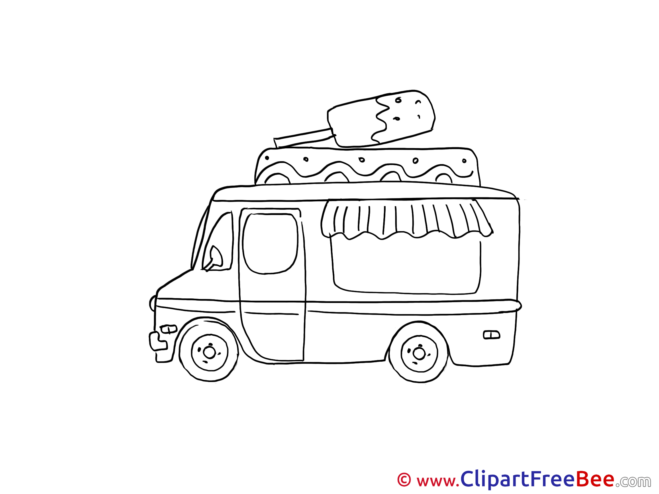 Ice Cream Truck printable Illustrations for free