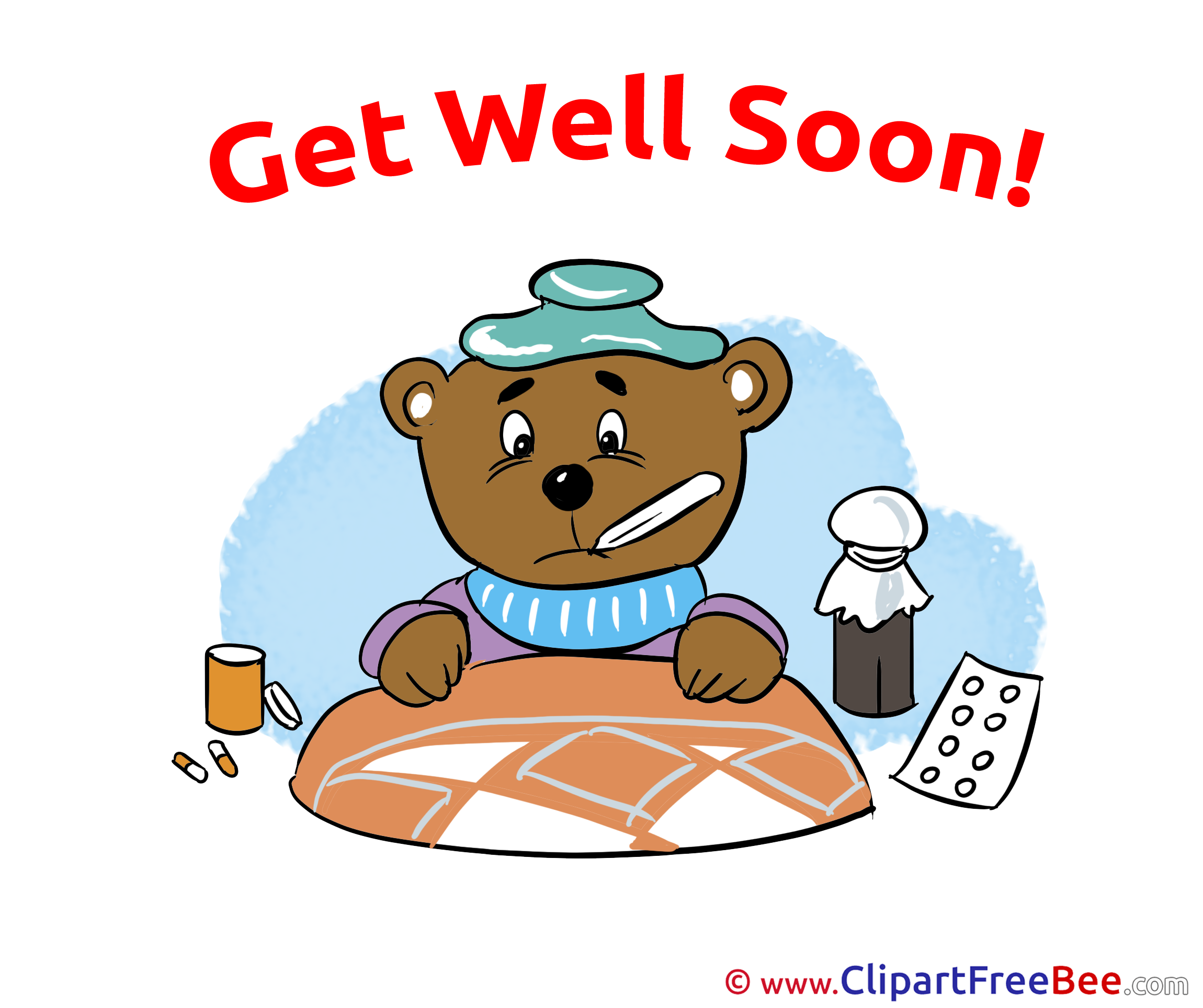 Medicine Bear Pills Clipart Get Well Soon free Images.