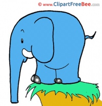 Blue Elephant Cliparts printable for free