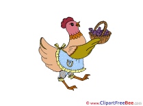 Hen with Basket Clipart free Illustrations