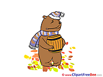 Bear Honey Clipart Autumn Illustrations